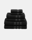 Zero-Twist Cloud Weave Triple Stripes Towel Set - Black