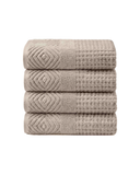 Texere 100% Organic Cotton Diamond Jacquard Towel Set - Oxford Tan