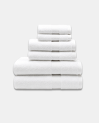 Zero-Twist Cloud Weave Single Stripes Towel Set - White