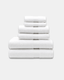 Zero-Twist Cloud Weave Single Stripes Towel Set - White