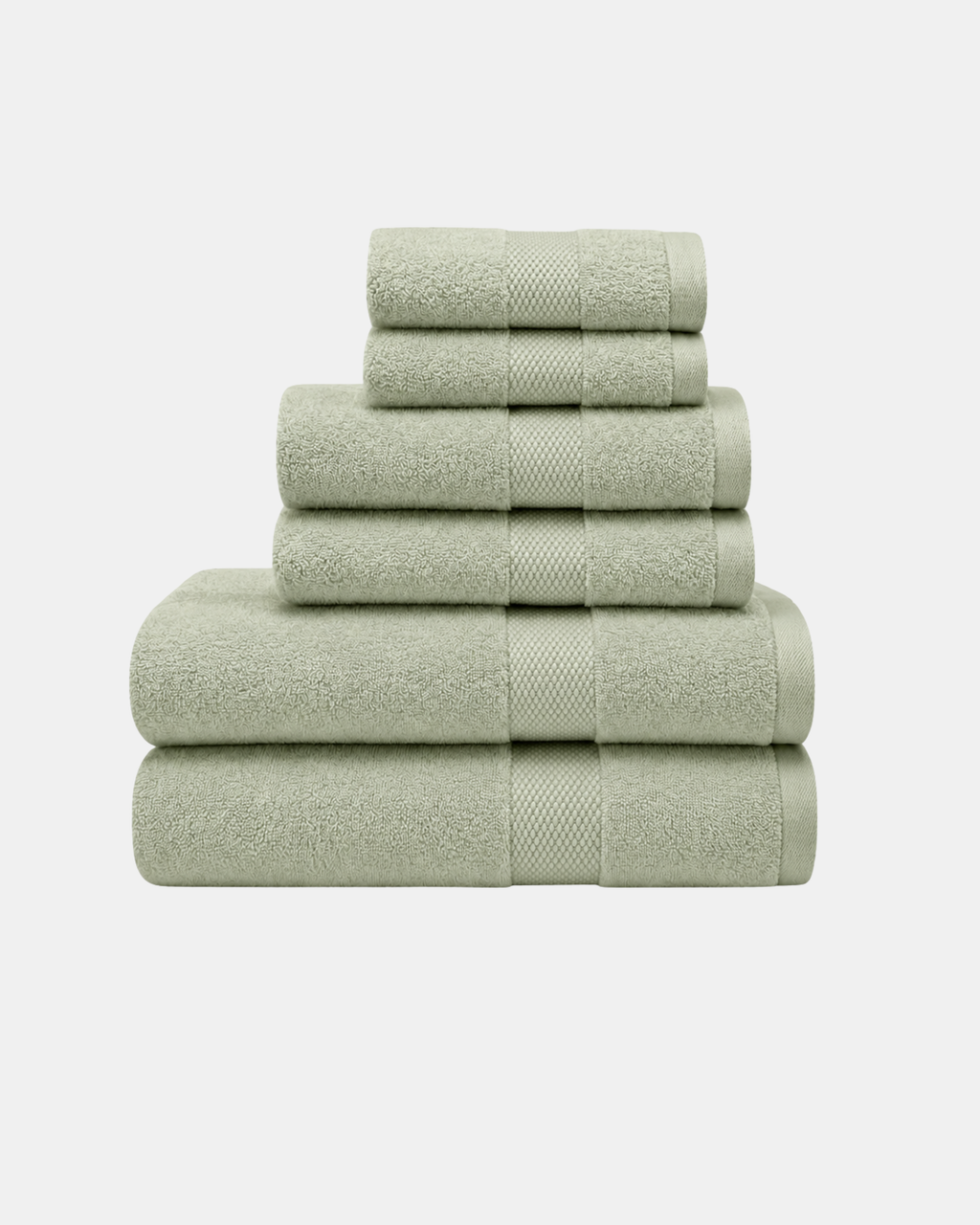 Zero-Twist Cloud Weave Single Stripes Towel Set - Sage Green