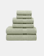 Zero-Twist Cloud Weave Single Stripes Towel Set - Sage Green