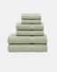 Zero-Twist Cloud Weave Single Stripes Towel Set - Sage Green