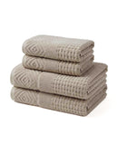 Texere 100% Organic Cotton Diamond Jacquard Towel Set - Oxford Tan