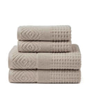 Texere 100% Organic Cotton Diamond Jacquard Towel Set - Oxford Tan