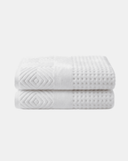 Diamond weave Bright White color towel