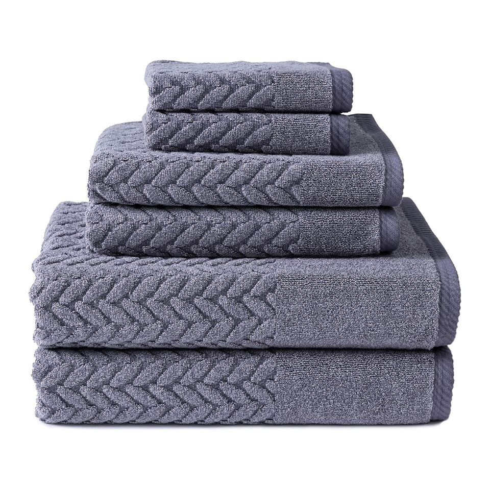 Texere 100% Organic Cotton Cable Knit Jacquard 6 Towel Set