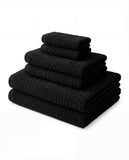 Texere 100% Organic Cotton Diamond Jacquard Towel Set - Black