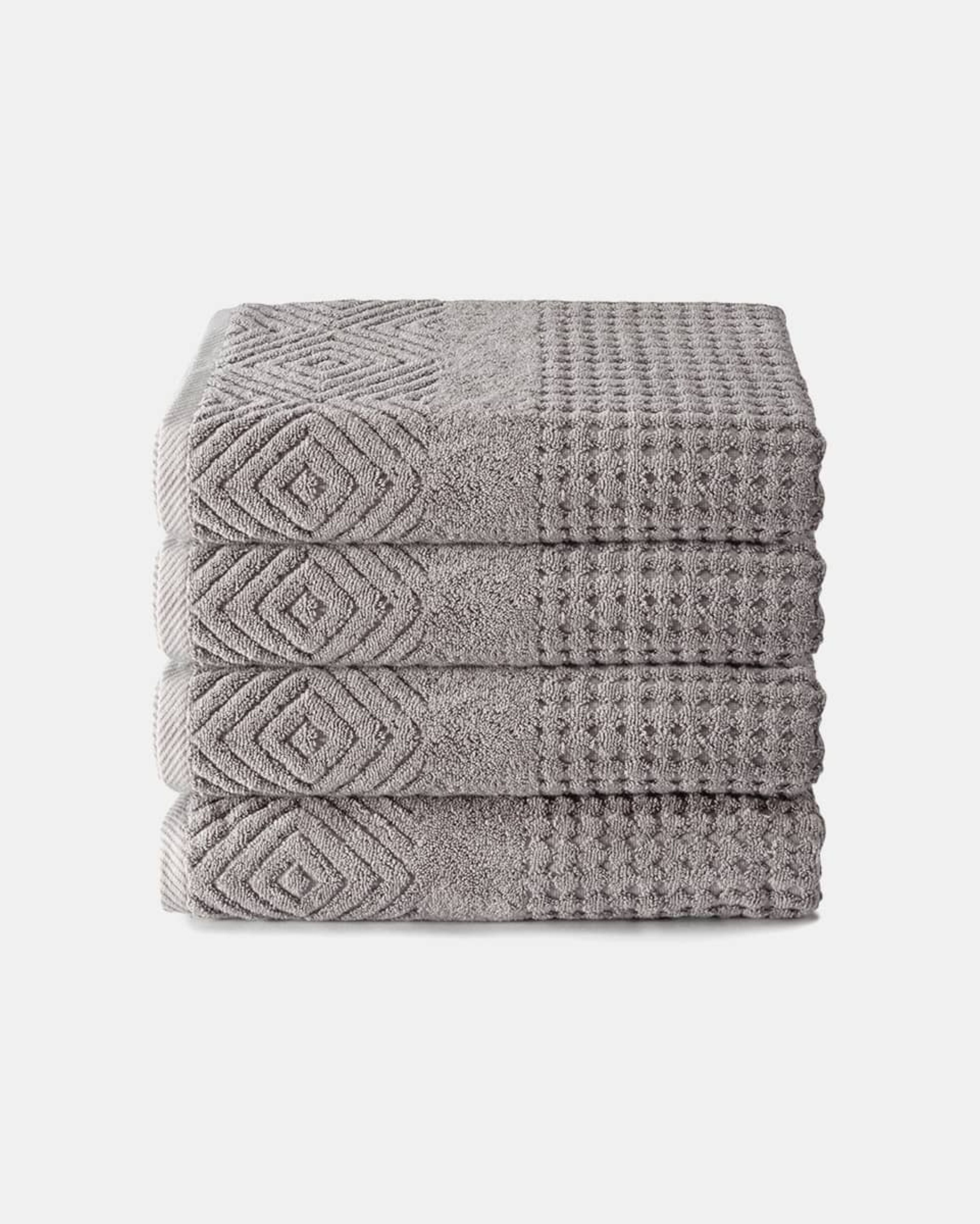 Texere 100% Organic Cotton Diamond Jacquard Towel Set - Oxford Tan