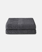 Texere 100% Organic Cotton Diamond Jacquard Towel Set - Bright White