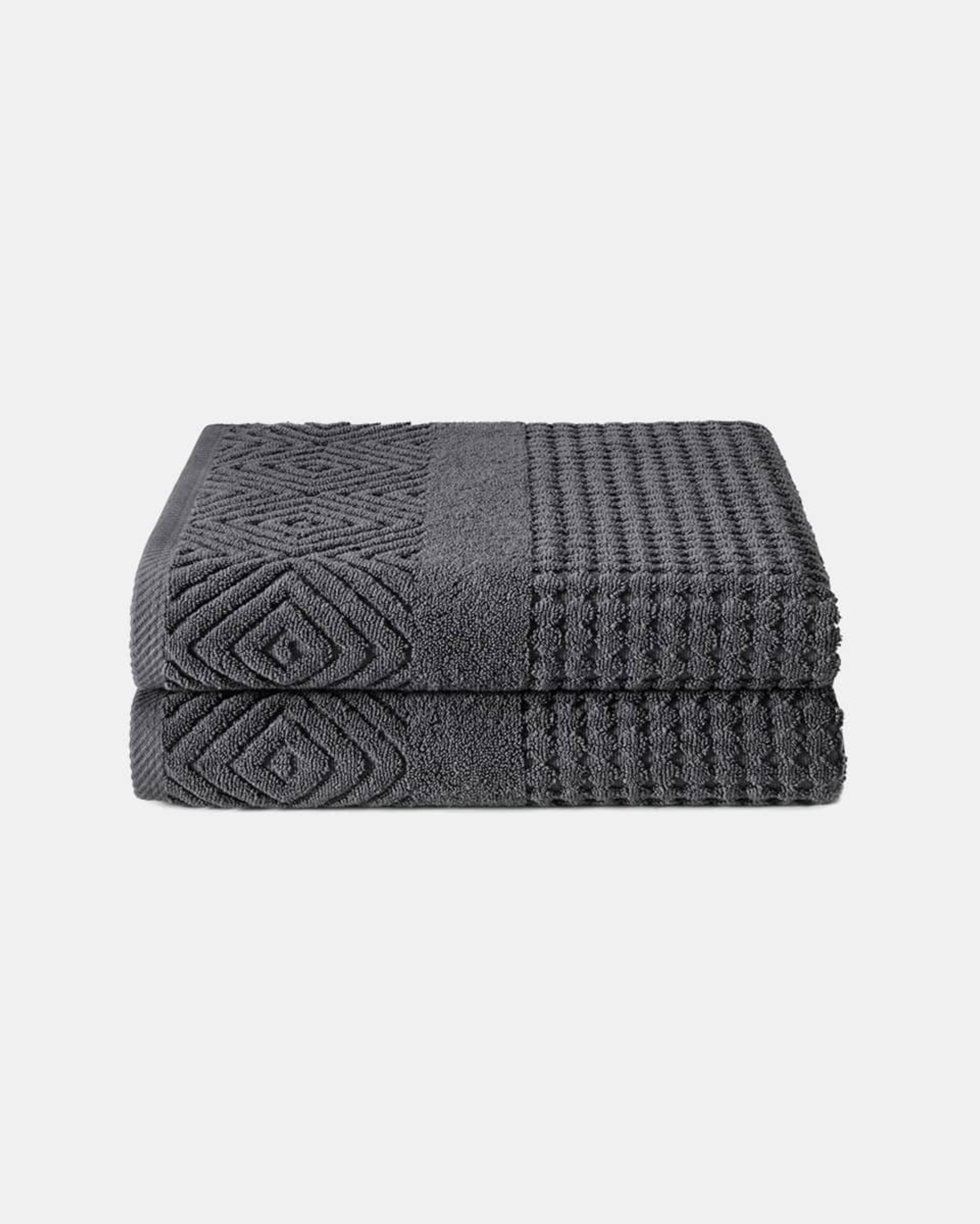 Texere 100% Organic Cotton Diamond Jacquard Towel Set - Bright White