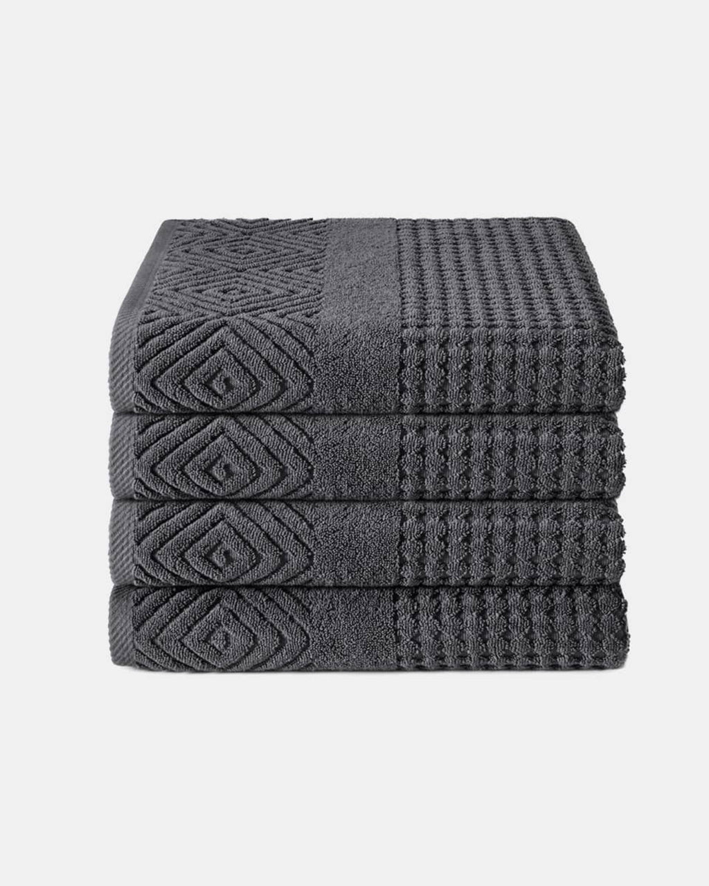 Texere 100% Organic Cotton Diamond Jacquard Towel Set - Bright White