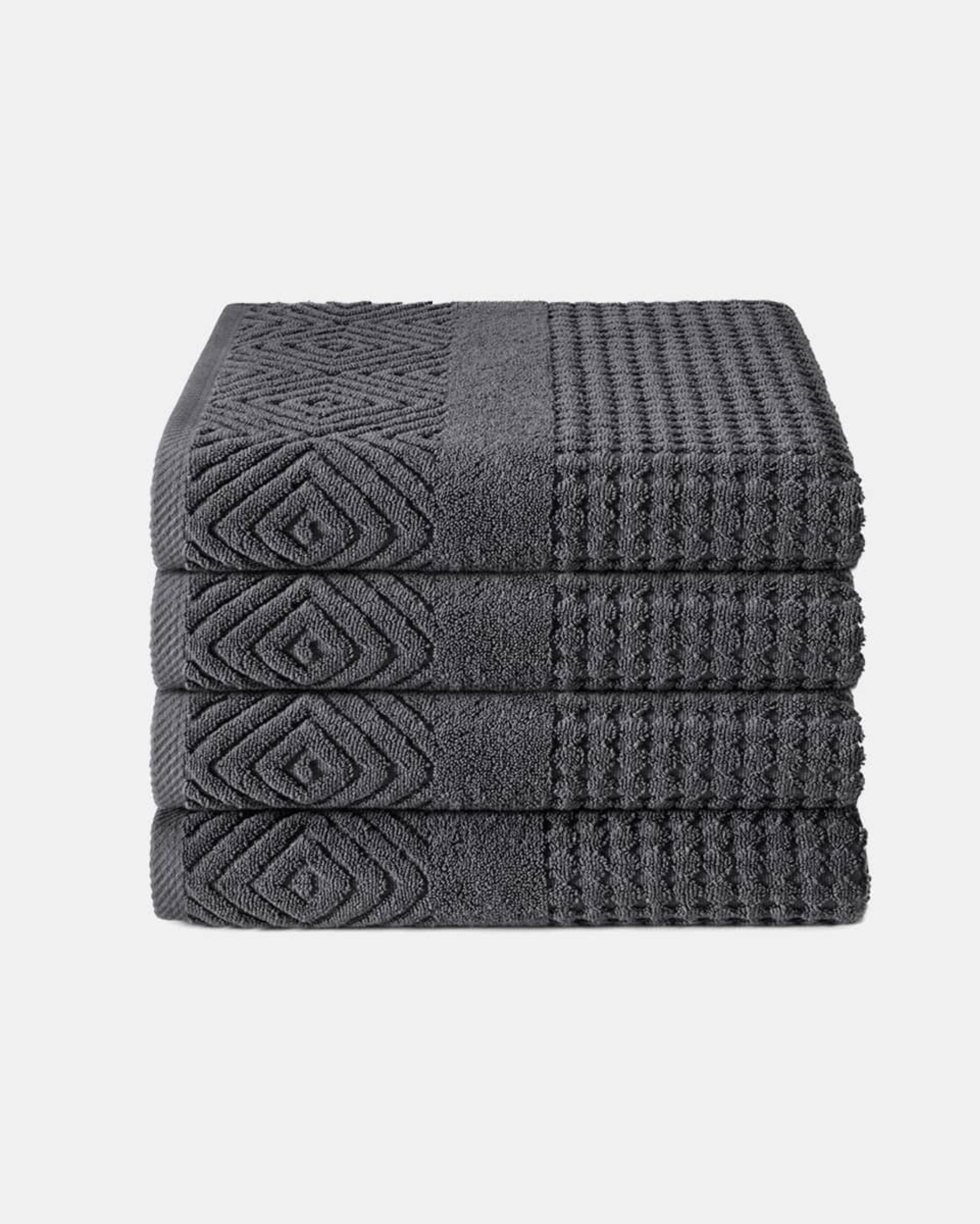 Texere 100% Organic Cotton Diamond Jacquard Towel Set - Oxford Tan