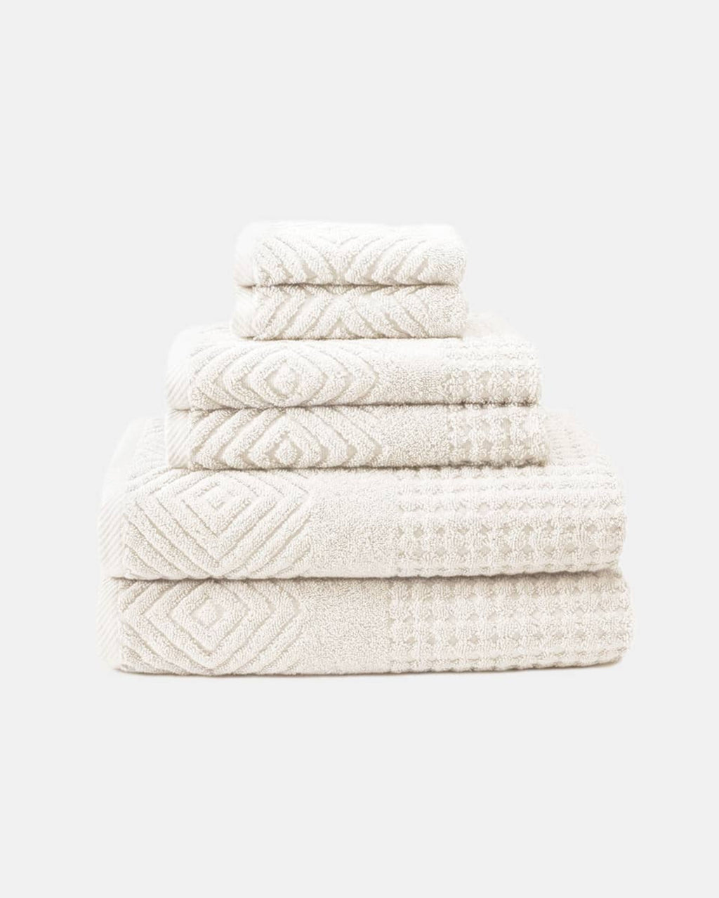 Texere 100% Organic Cotton Diamond Jacquard Towel Set - Oxford Tan
