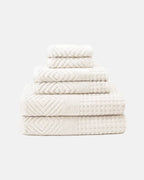 Texere 100% Organic Cotton Diamond Jacquard Towel Set - Cathedral Gray
