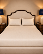 Luxury Reserve Cotton Bed Sheet Set T-300 Sateen Striped Collection | Warm Ivory