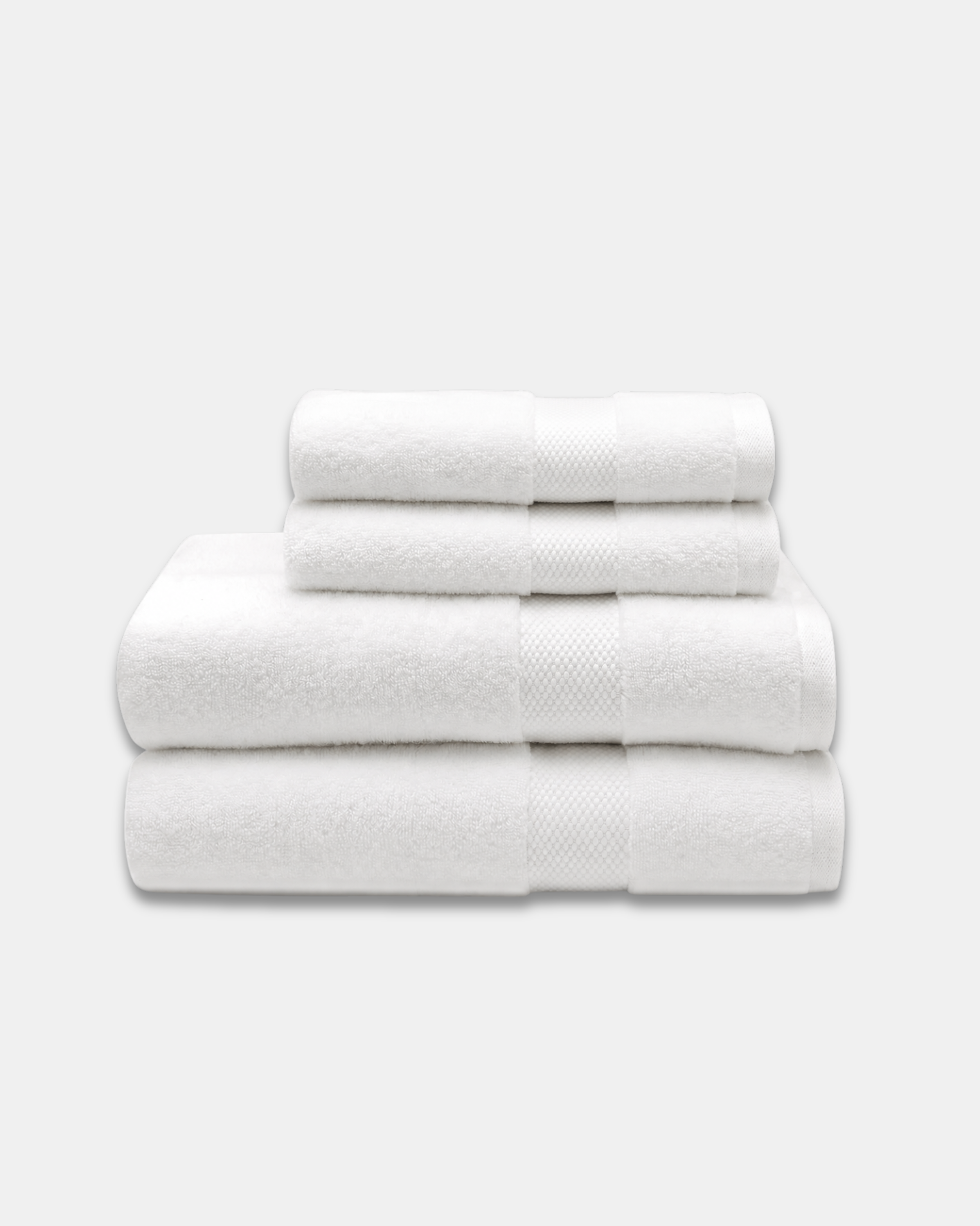 Zero-Twist Cloud Weave Single Stripes Towel Set - White Secondary image
