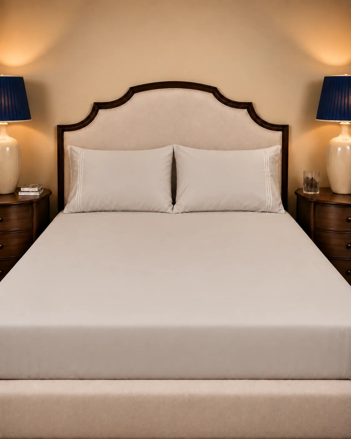Luxury Cotton Bed Sheet Set T-500 Sateen Classic Solid Collection | Natural Secondary image