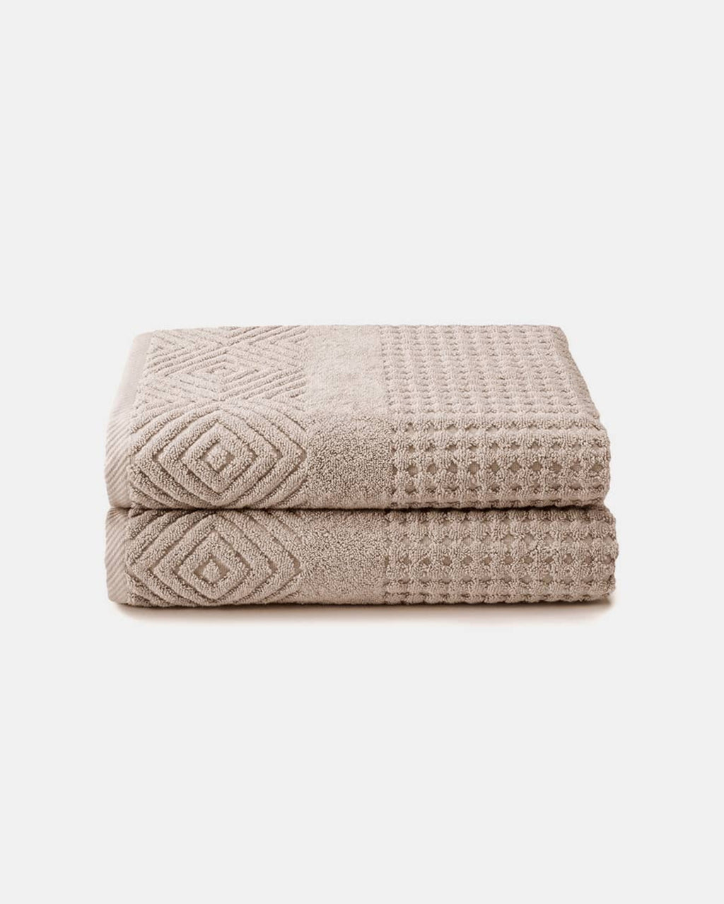 Texere 100% Organic Cotton Diamond Jacquard Towel Set - Black