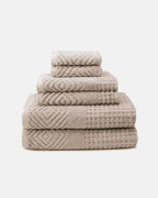 Texere 100% Organic Cotton Diamond Jacquard Towel Set - Cream