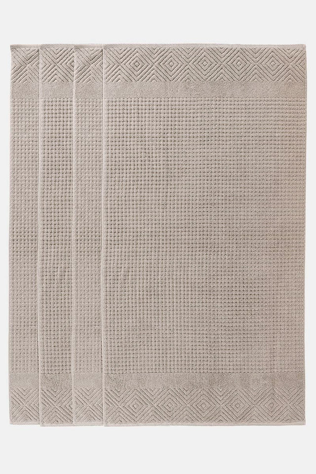 Texere 100% Organic Cotton Diamond Jacquard Towel Set - Oxford Tan