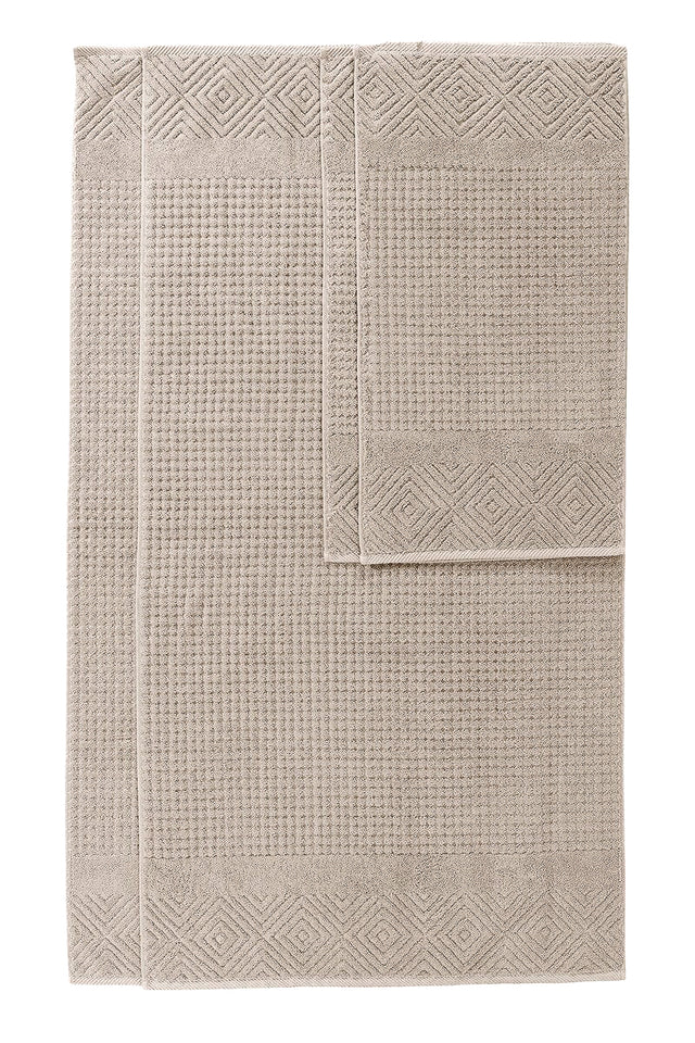 Texere 100% Organic Cotton Diamond Jacquard Towel Set - Oxford Tan