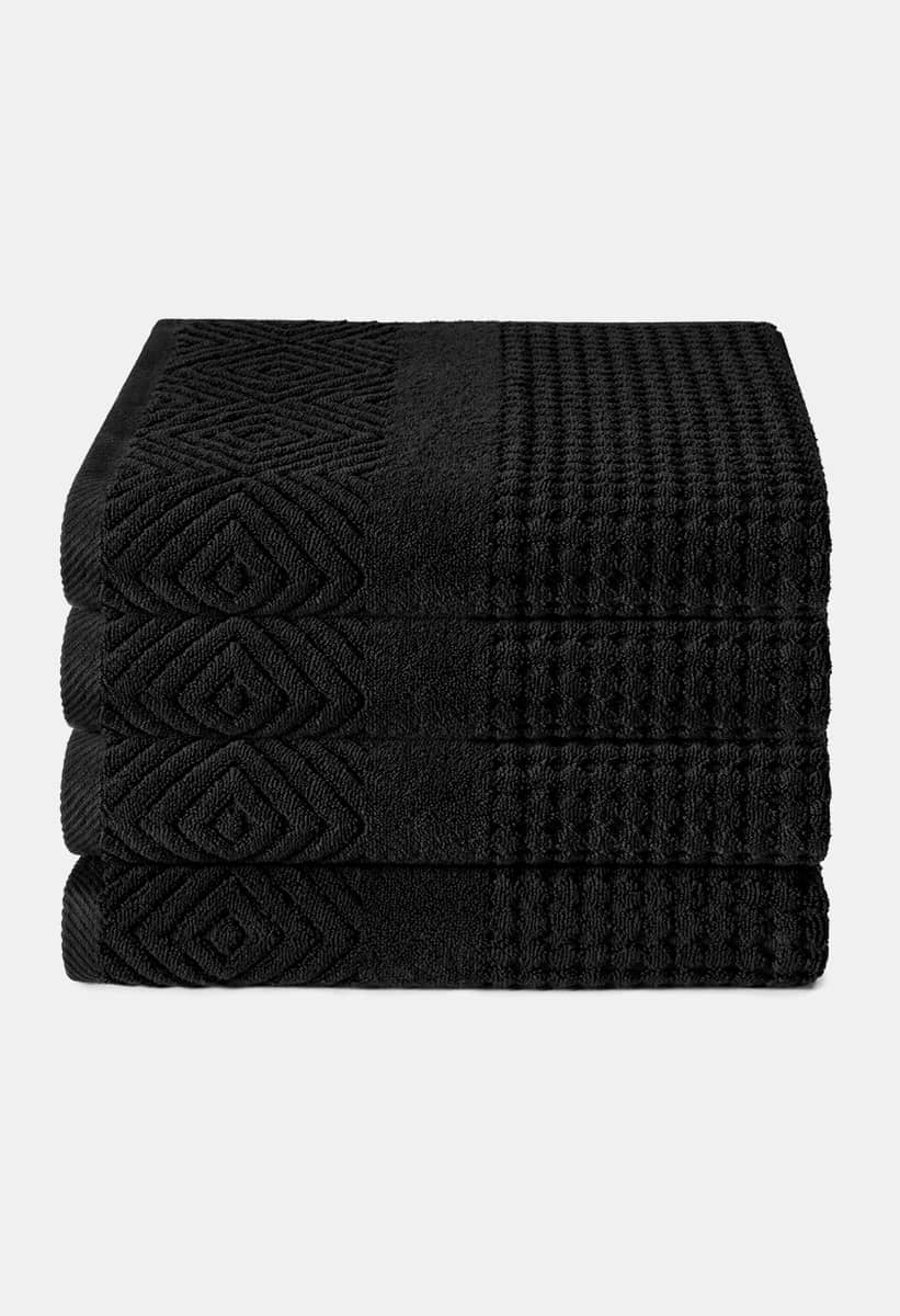 Texere 100% Organic Cotton Diamond Jacquard Towel Set - Bright White