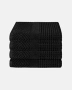Texere 100% Organic Cotton Diamond Jacquard Towel Set - Charcoal