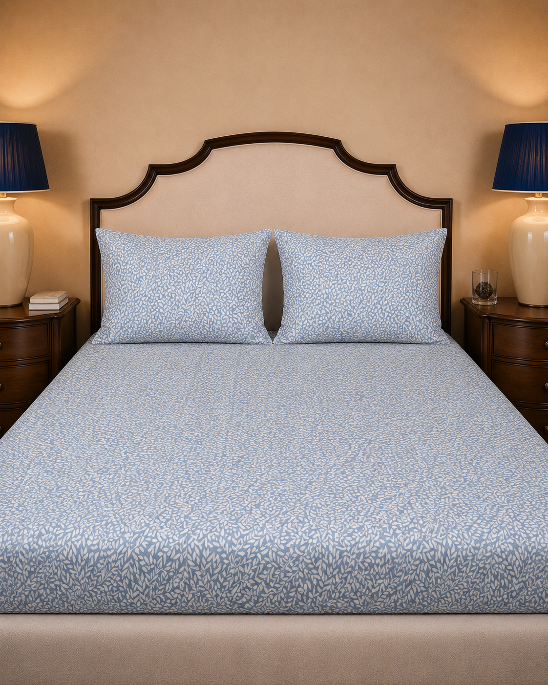 Luxury Imported Cotton Bed Sheet Set Premium Thread Count Collection | Blue Willow Secondary image