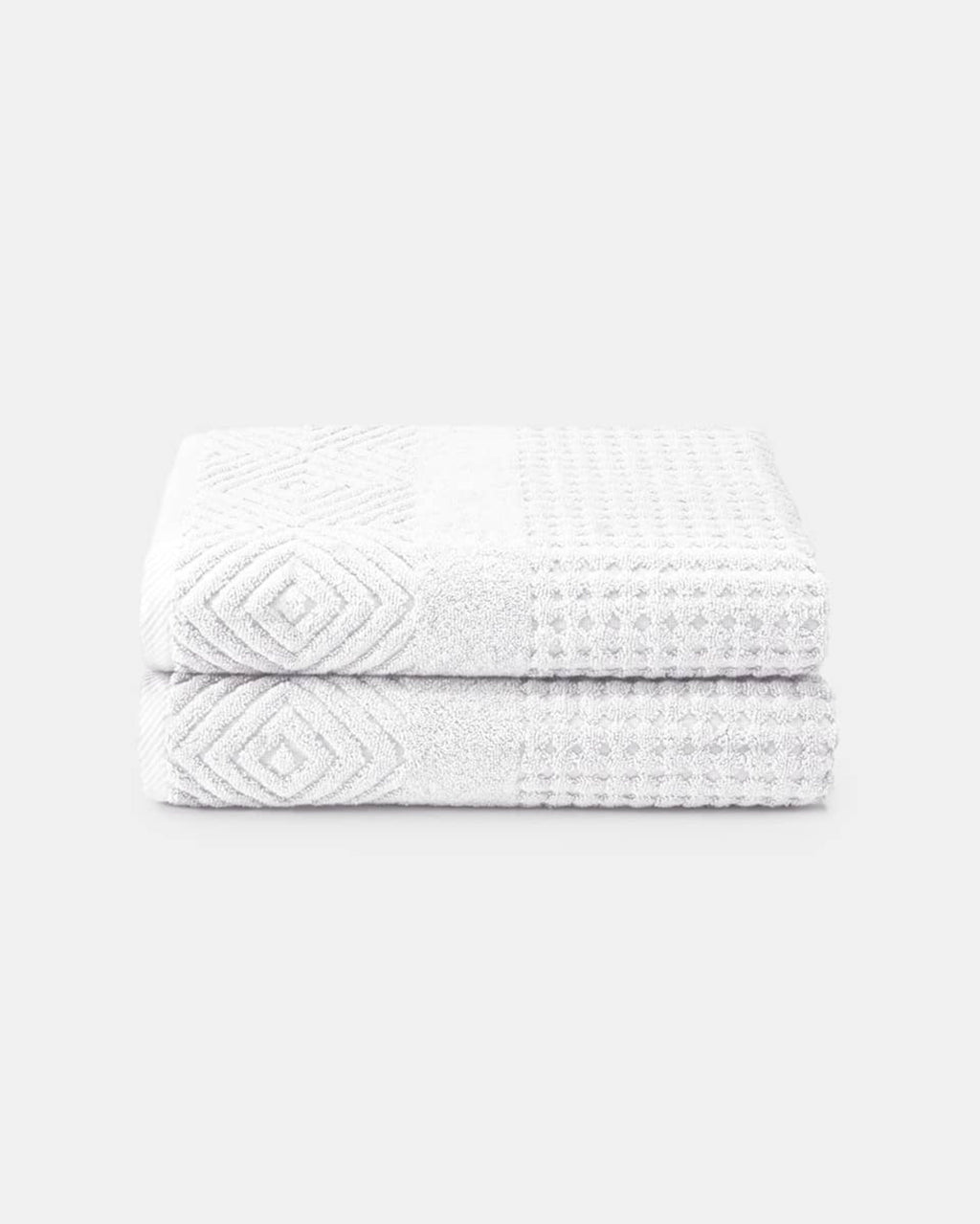 Texere 100% Organic Cotton Diamond Jacquard Towel Set - Cathedral Gray