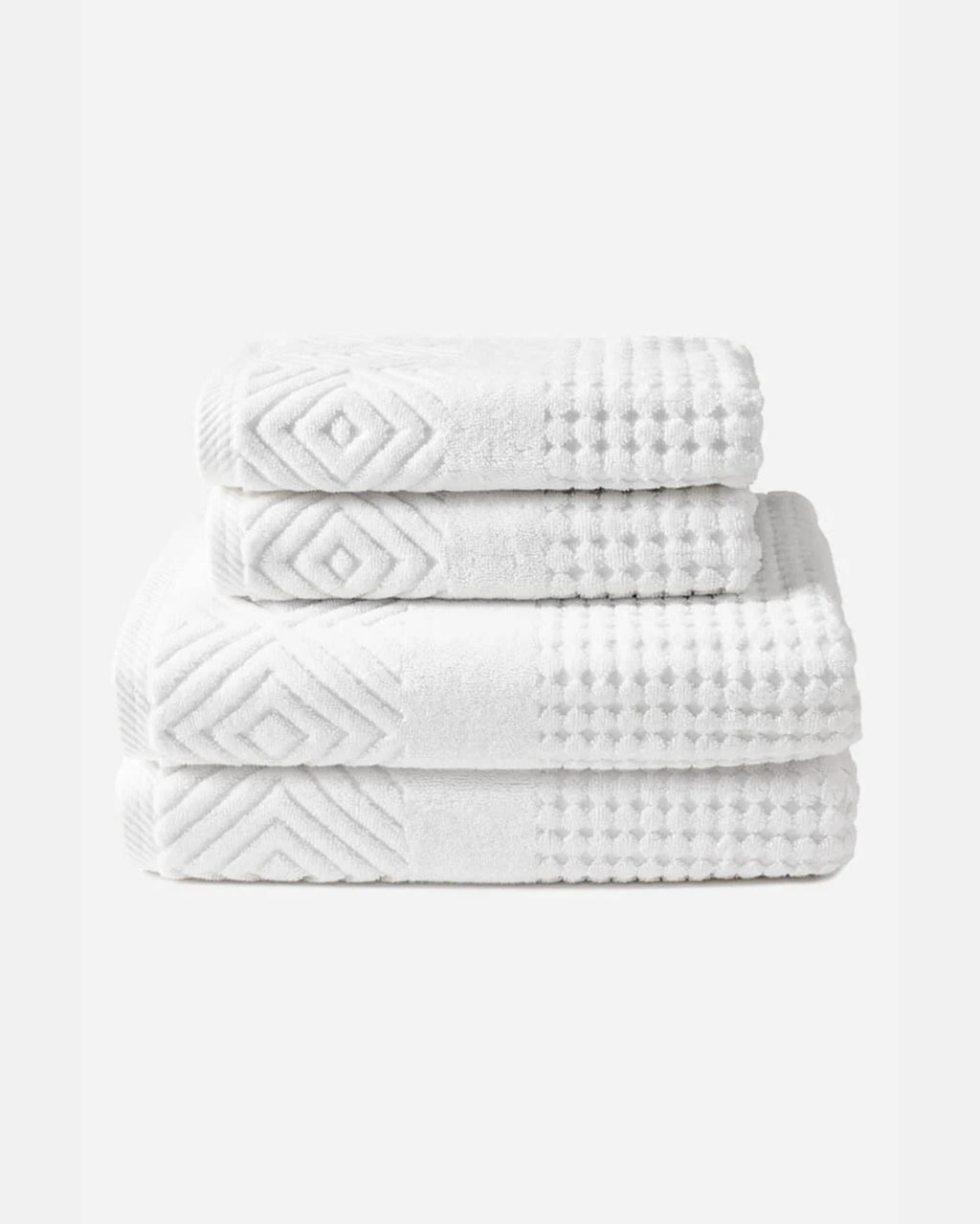 Texere 100% Organic Cotton Diamond Jacquard Towel Set - Cathedral Gray