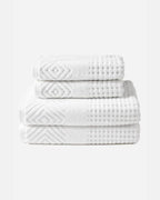 Texere 100% Organic Cotton Diamond Jacquard Towel Set - Cathedral Gray