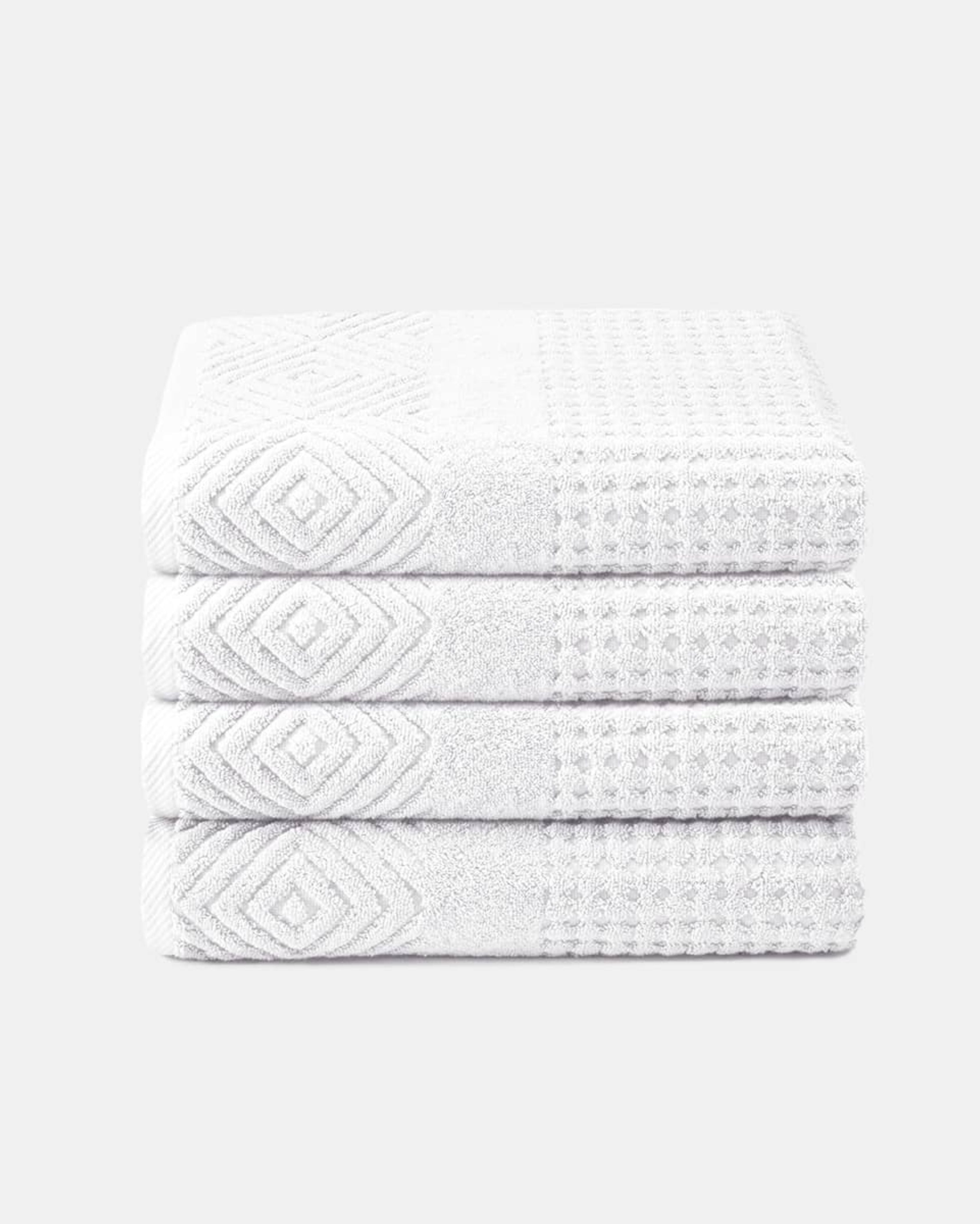 Texere 100% Organic Cotton Diamond Jacquard Towel Set - Oxford Tan
