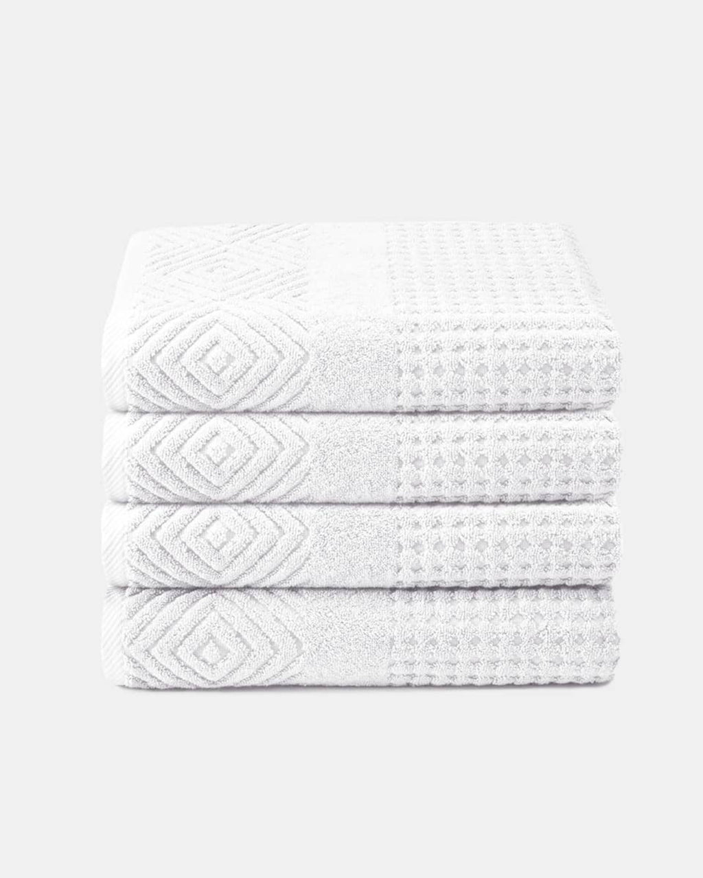 Texere 100% Organic Cotton Diamond Jacquard Towel Set - Cathedral Gray