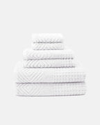 Texere 100% Organic Cotton Diamond Jacquard Towel Set - Bright White