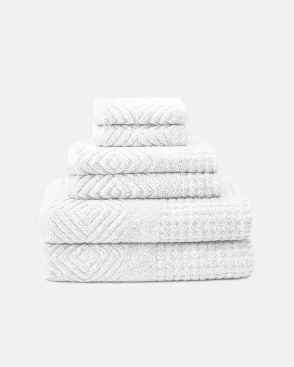 Texere 100% Organic Cotton Diamond Jacquard Towel Set - Charcoal
