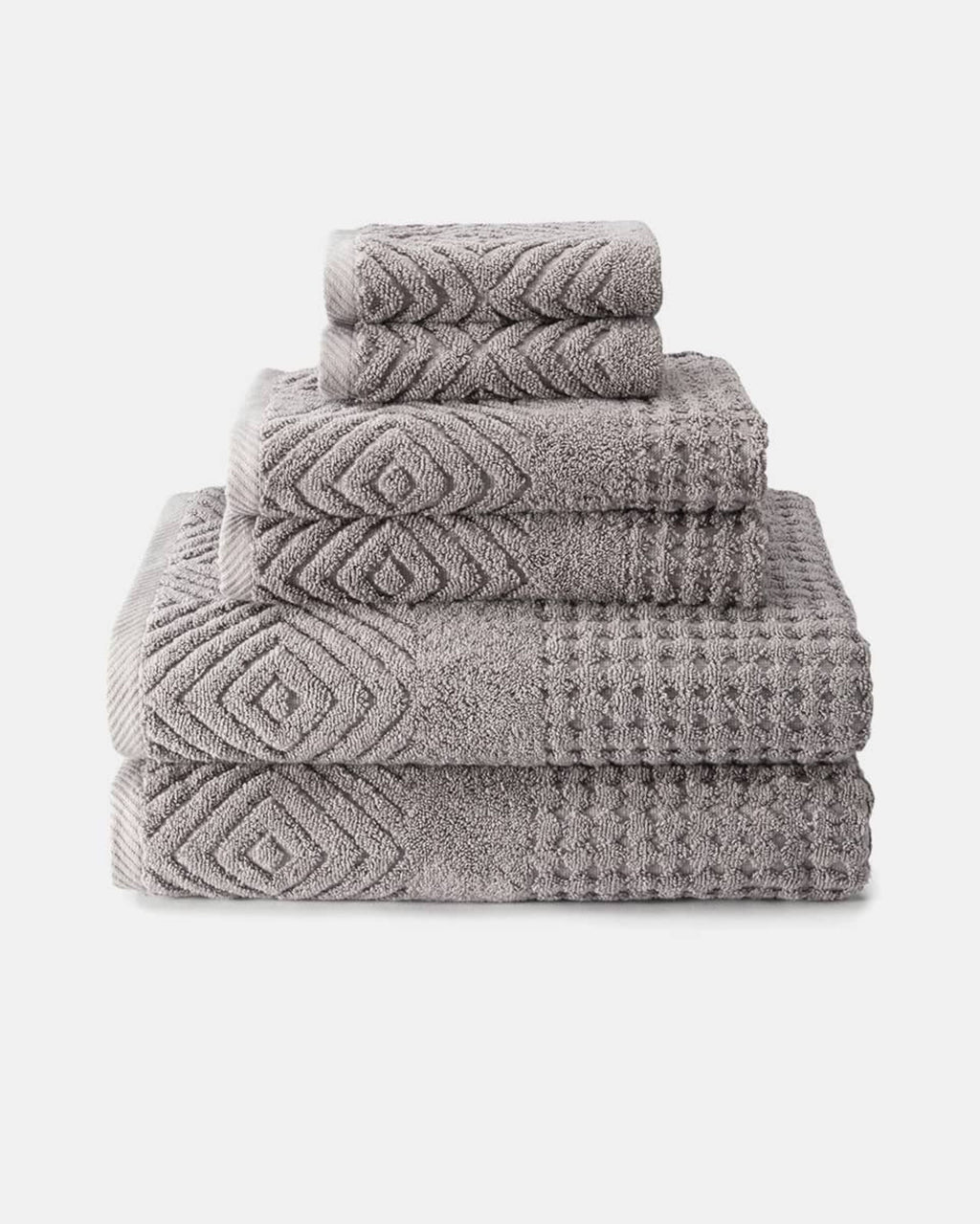 Texere 100% Organic Cotton Diamond Jacquard Towel Set - Cream