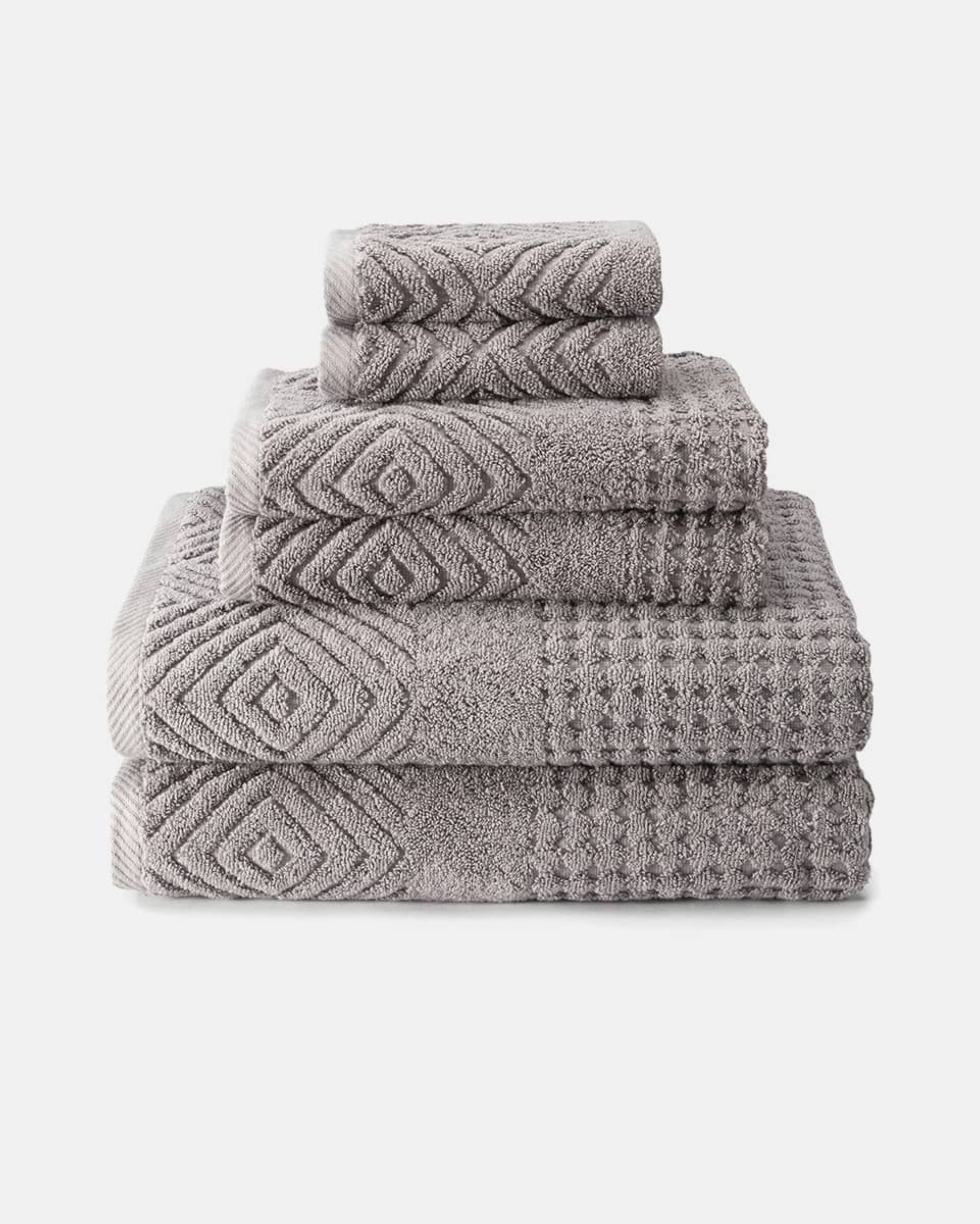Texere 100% Organic Cotton Diamond Jacquard Towel Set - Cream