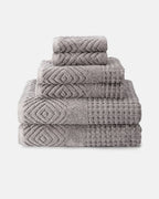 Texere 100% Organic Cotton Diamond Jacquard Towel Set - Oxford Tan