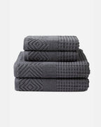 Texere 100% Organic Cotton Diamond Jacquard Towel Set - Bright White