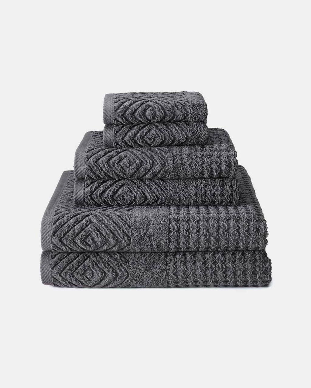 Texere 100% Organic Cotton Diamond Jacquard Towel Set - Oxford Tan