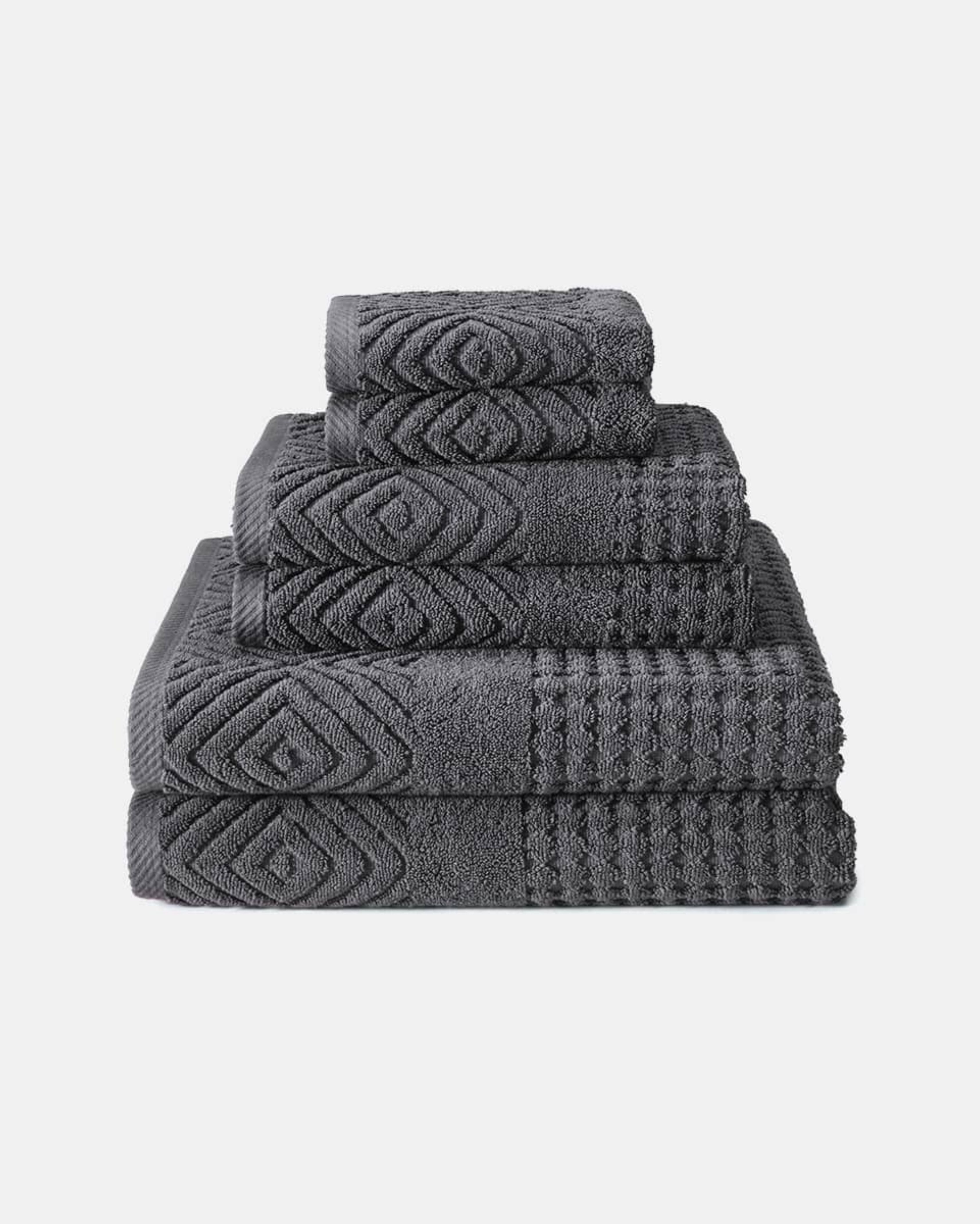 Texere 100% Organic Cotton Diamond Jacquard Towel Set - Cream