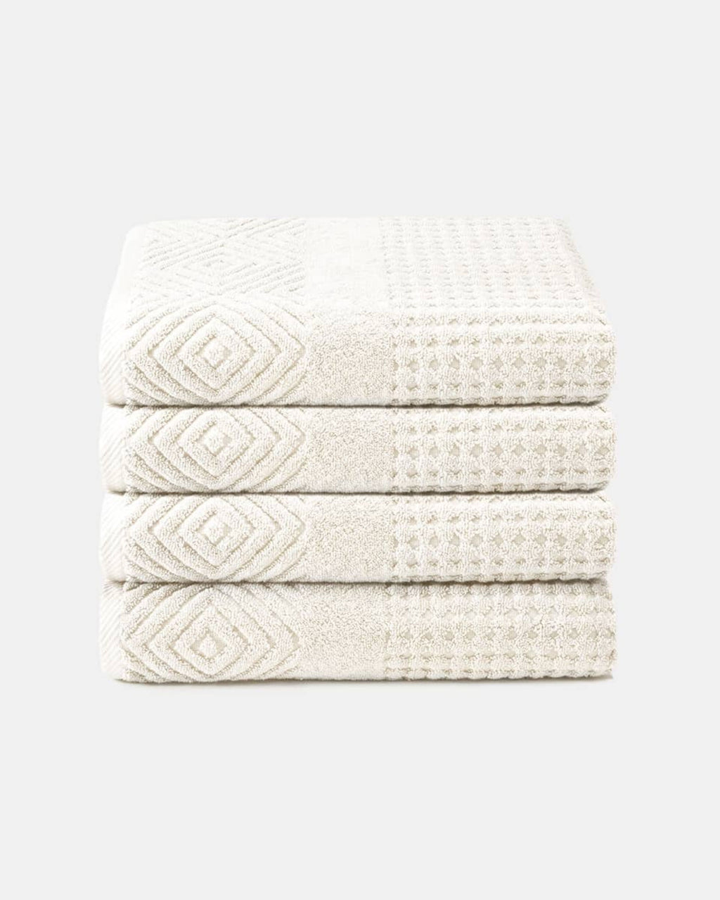 Texere 100% Organic Cotton Diamond Jacquard Towel Set - Charcoal