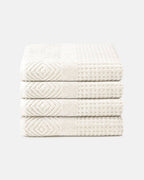 Texere 100% Organic Cotton Diamond Jacquard Towel Set - Charcoal