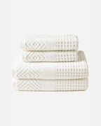 Texere 100% Organic Cotton Diamond Jacquard Towel Set - Cathedral Gray