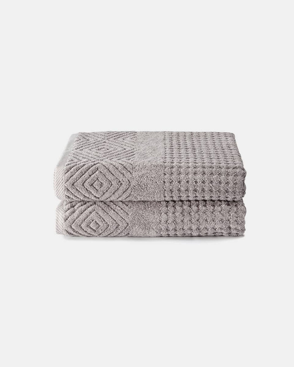 Texere 100% Organic Cotton Diamond Jacquard Towel Set - Oxford Tan