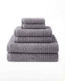 Texere 100% Organic Cotton Diamond Jacquard Towel Set - Cathedral Gray