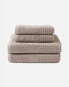Texere 100% Organic Cotton Diamond Jacquard Towel Set - Cathedral Gray
