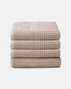 Texere 100% Organic Cotton Diamond Jacquard Towel Set - Cathedral Gray