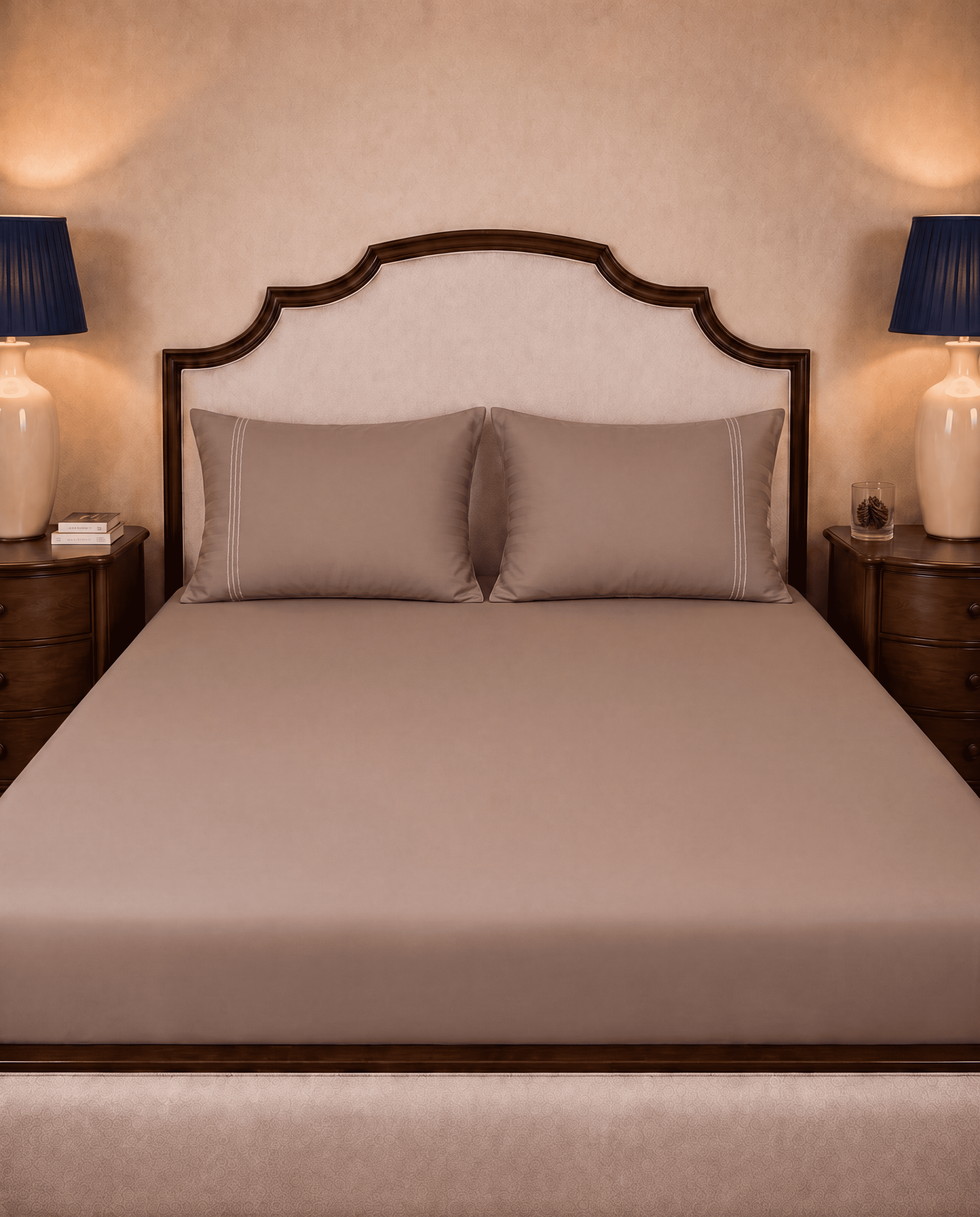 Luxury Cotton Bed Sheet Set T-500 Sateen Classic Solid Collection | Sand Secondary image